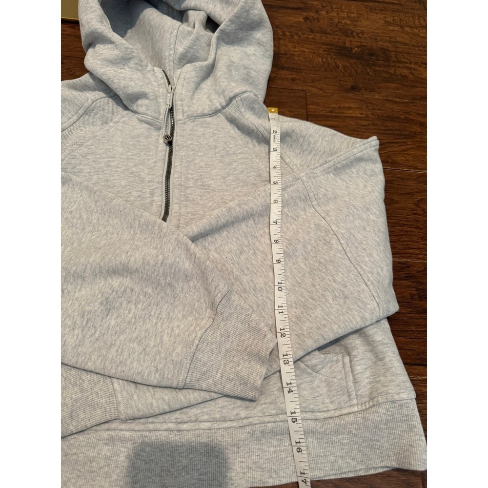 Lululemon‎ Scuba Hoodie Half Zip Cropped Gray Size M/L Oversized Funnel Neck - Picture 9 of 10